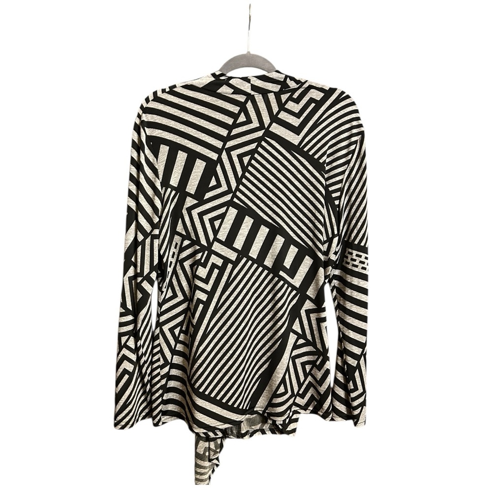 Joseph Ribkoff Geometric Black & Silver/Gray Top Size 16 - Picture 3 of 9